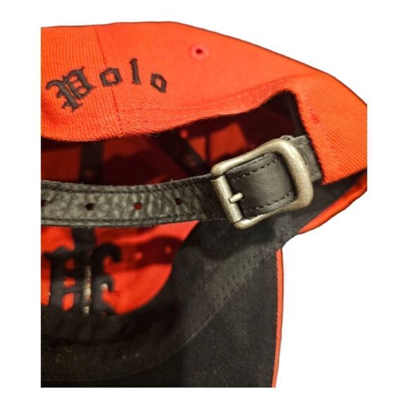 POLO RALPH LAUREN Gothic P Red Black Adjustable Wool Blend Hat - Picture 3 of 6